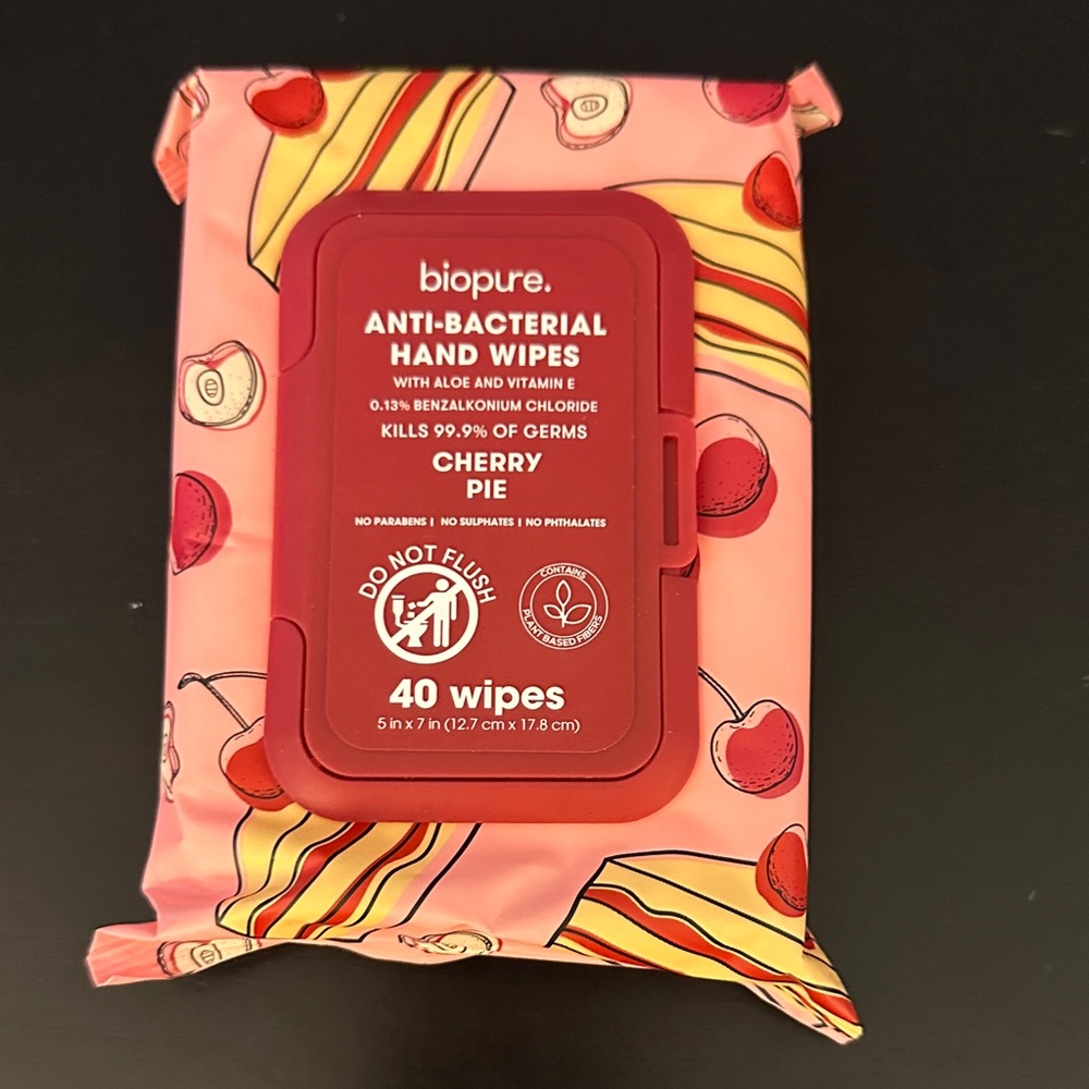Biopure Cherry Pie Anti-Bacterial Hand Wipes